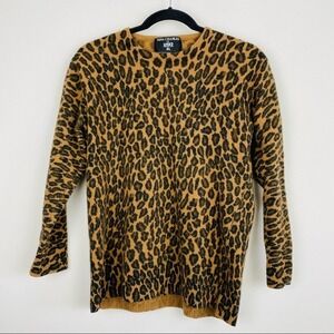 Vintage Animal Print Lambswool Angora Sweater‎